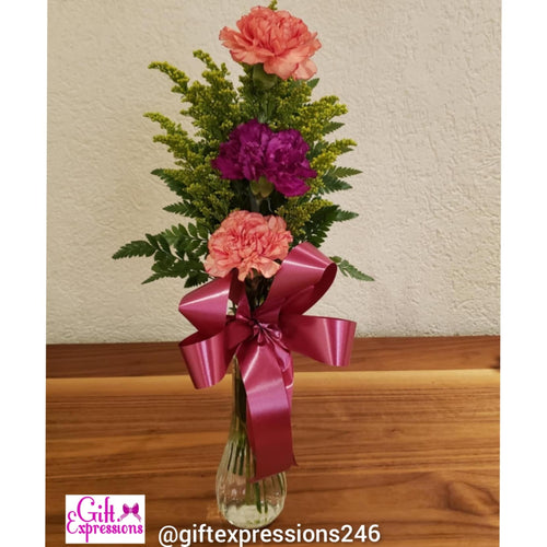 3 Carnations in a Bud Vase - Gift Expressions   