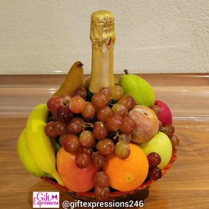 Premium Fruit & Non-Alcoholic Wine Basket - Gift Expressions   