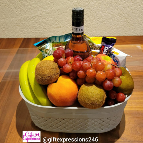 Thinking of You Fruit, Wine & Snacks Basket - Gift Expressions   