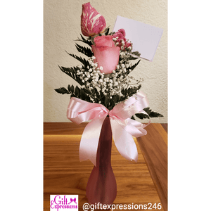 2 Roses in a Bud Vase - Gift Expressions   